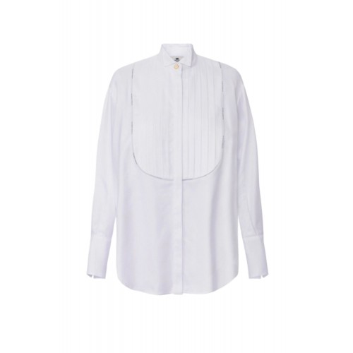 CAMASA ELISABETTA FRANCHI, tuxedo details, Bumbac, Alb CAMASA ELISABETTA FRANCHI, tuxedo details, Bumbac, Alb