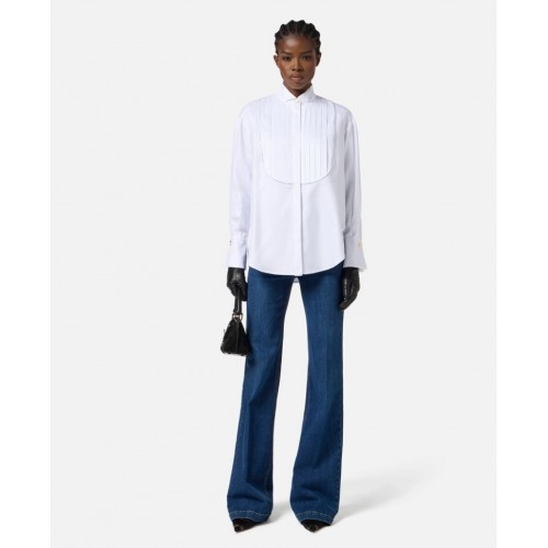 CAMASA ELISABETTA FRANCHI, tuxedo details, Bumbac, Alb CAMASA ELISABETTA FRANCHI, tuxedo details, Bumbac, Alb