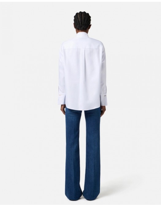 CAMASA ELISABETTA FRANCHI, tuxedo details, Bumbac, Alb - CA11056E2100