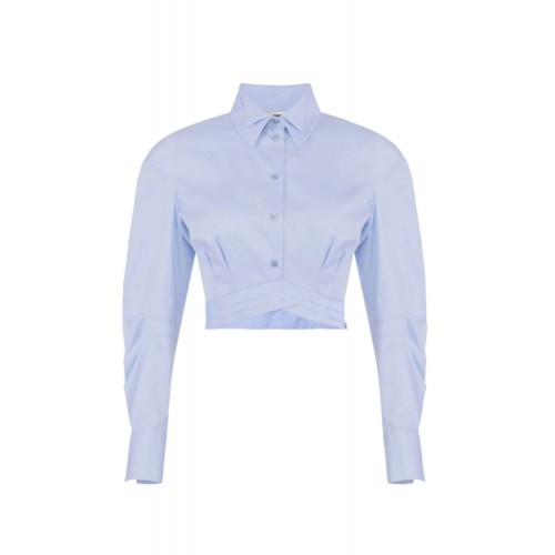 Camasa ELISABETTA FRANCHI, Cotton poplin shirt with waistband