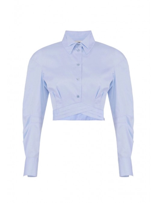 Camasa ELISABETTA FRANCHI, Cotton poplin shirt with waistband - CA12161E2019