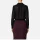 Camasa ELISABETTA FRANCHI, georgette fabric, Colier atasat, Negru - CA13357E2110 Camasa ELISABETTA FRANCHI, georgette fabric, Colier atasat, Negru - CA13357E2110