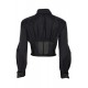 Camasa ELISABETTA FRANCHI, Crop Shirt with Transparent Bustier and Front Zip - CA14061E2110