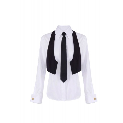 Camasa ELISABETTA FRANCHI, Cotton shirt with tie and waistcoat