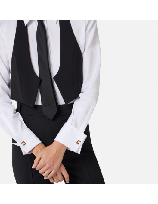 Camasa ELISABETTA FRANCHI, Cotton shirt with tie and waistcoat - CA14261E2221