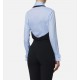 Camasa ELISABETTA FRANCHI, Cotton shirt with tie and waistcoat, Blue - CA14261E2FC4