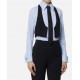 Camasa ELISABETTA FRANCHI, Cotton shirt with tie and waistcoat, Blue - CA14261E2FC4