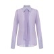 Camasa ELISABETTA FRANCHI, Long-sleeved lilac silk shirt with cuff detail - CA14861E2EV7