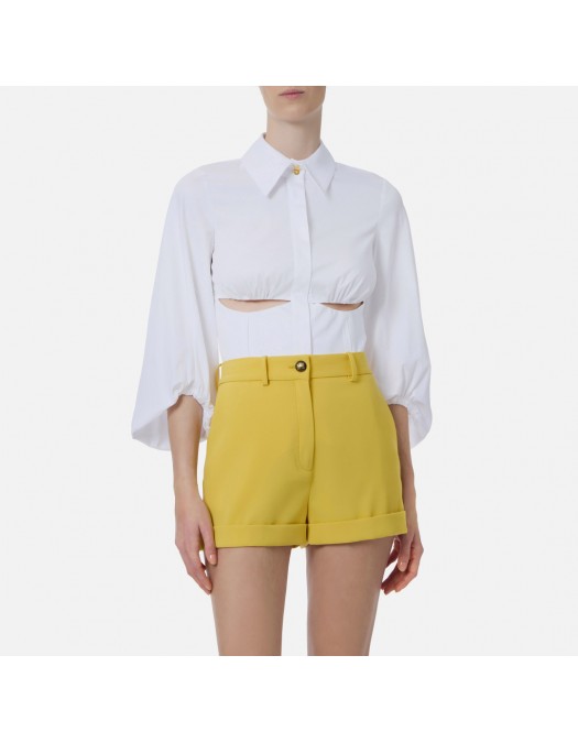 Camasa ELISABETTA FRANCHI, Shirt in stretch cotton, Alb - CA15062E2100