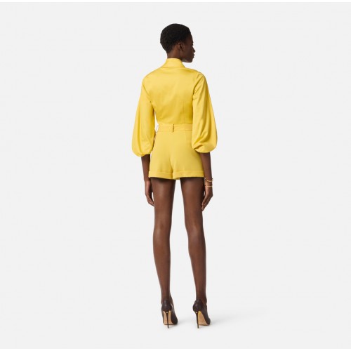 Camasa ELISABETTA FRANCHI, Shirt in stretch cotton, Galben