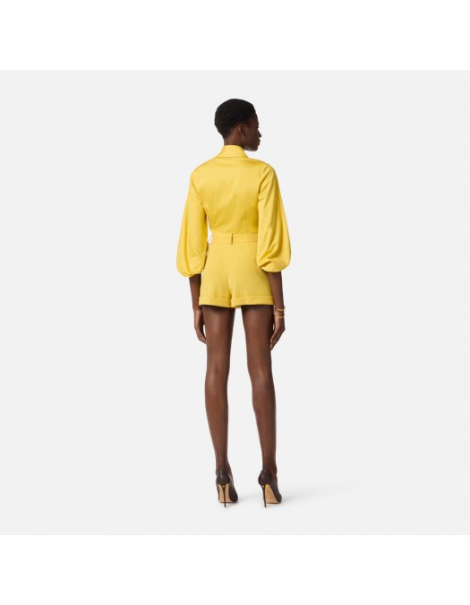 Camasa ELISABETTA FRANCHI, Shirt in stretch cotton, Galben - CA15062E2EV4