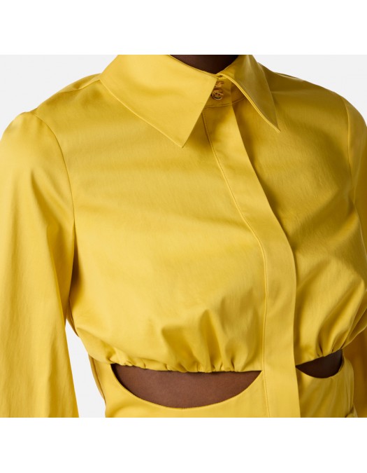 Camasa ELISABETTA FRANCHI, Shirt in stretch cotton, Galben - CA15062E2EV4