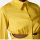 Camasa ELISABETTA FRANCHI, Shirt in stretch cotton, Galben - CA15062E2EV4
