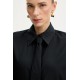 Camasa ELISABETTA FRANCHI, Cotton shirt with tie, Regular fit, Negru - CA15261E2100