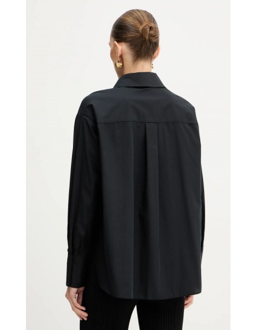 Camasa ELISABETTA FRANCHI, Cotton shirt with tie, Regular fit, Negru - CA15261E2100
