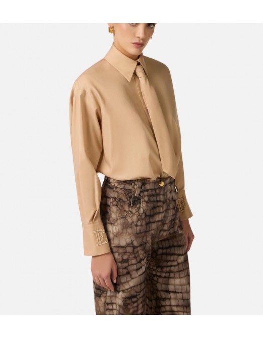 Camasa ELISABETTA FRANCHI, Cotton shirt with tie, Regular fit - CA15261E2470