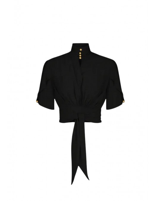 Camasa ELISABETTA FRANCHI, Bowtie blouse, Negru - CA15862E2110