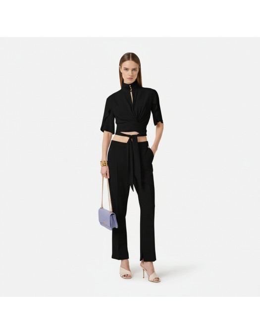 Camasa ELISABETTA FRANCHI, Bowtie blouse, Negru - CA15862E2110