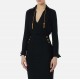 Camasa ELISABETTA FRANCHI, in georgette fabric with jewel details, Negru - CA15962E2110