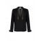 Camasa ELISABETTA FRANCHI, in georgette fabric with jewel details, Negru