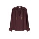 Camasa ELISABETTA FRANCHI, in georgette fabric with jewel details, Brown - CA15962E2644