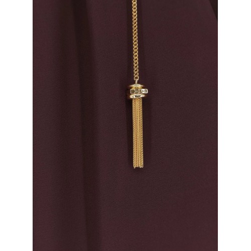 Camasa ELISABETTA FRANCHI, in georgette fabric with jewel details, Brown