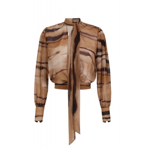 Camasa ELISABETTA FRANCHI, tie-neck shirt