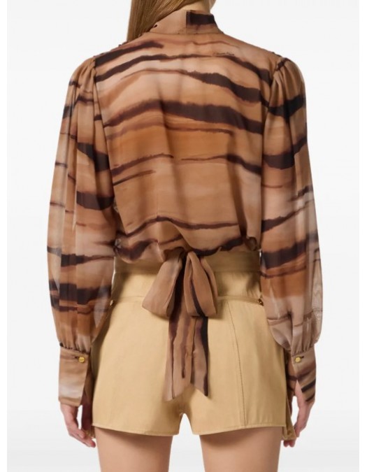 Camasa ELISABETTA FRANCHI, tie-neck shirt - CA16062E2470