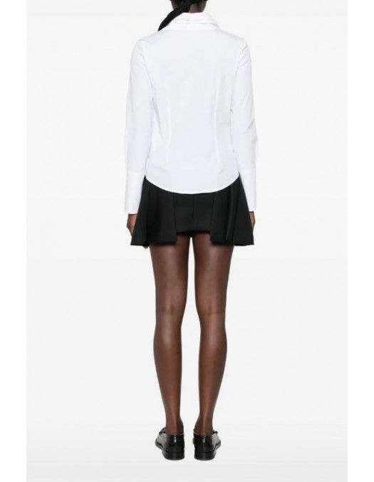 Camasa ELISABETTA FRANCHI, Cotton shirt with bow, Alb - CA16266E2100
