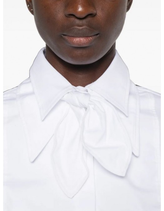 Camasa ELISABETTA FRANCHI, Cotton shirt with bow, Alb - CA16266E2100