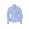Camasa ELISABETTA FRANCHI, Cotton poplin shirt with flounce, Albastru