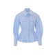 Camasa ELISABETTA FRANCHI, Cotton poplin shirt with flounce, Albastru - CA16967E2019