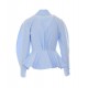 Camasa ELISABETTA FRANCHI, Cotton poplin shirt with flounce, Albastru - CA16967E2019