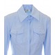 Camasa ELISABETTA FRANCHI, Cotton poplin shirt with flounce, Albastru - CA16967E2019