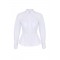 Camasa ELISABETTA FRANCHI, Cotton poplin shirt with flounce, Alb