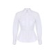 Camasa ELISABETTA FRANCHI, Cotton poplin shirt with flounce, Alb - CA16967E2100