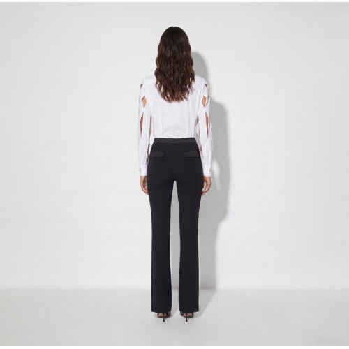 Camasa ELISABETTA FRANCHI, Cotton shirt with bow tie, Alb