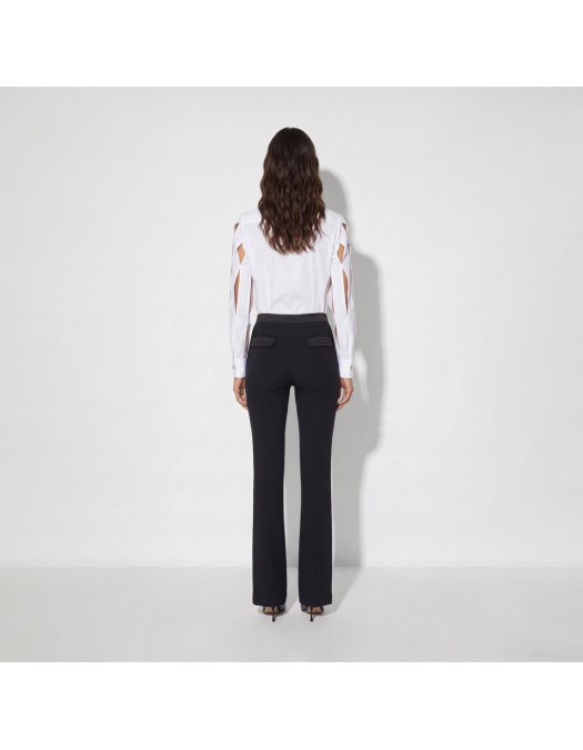 Camasa ELISABETTA FRANCHI, Cotton shirt with bow tie, Alb - CA17367E2100