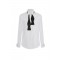 Camasa ELISABETTA FRANCHI, Cotton shirt with bow tie, Alb