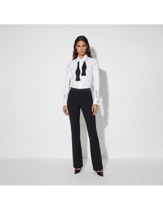 Camasa ELISABETTA FRANCHI, Cotton shirt with bow tie, Alb - CA17367E2100
