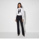 Camasa ELISABETTA FRANCHI, Cotton shirt with bow tie, Alb - CA17367E2100