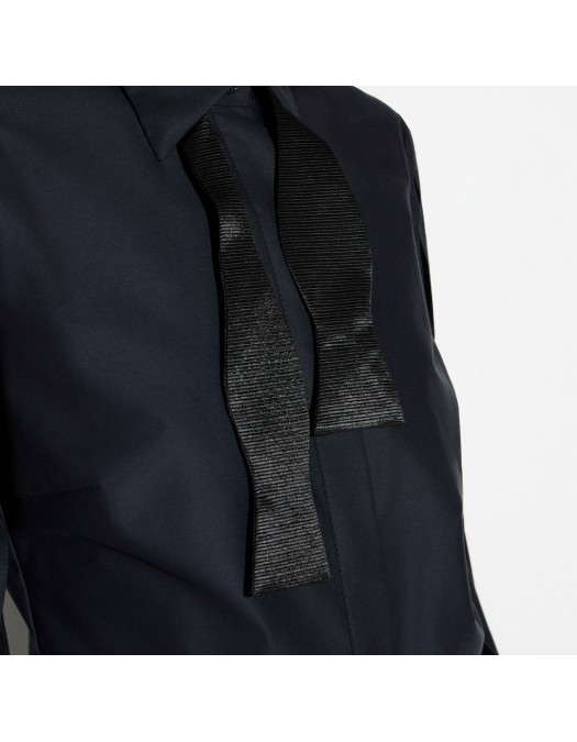Camasa ELISABETTA FRANCHI, Cotton shirt with bow tie, Negru - CA17367E2110