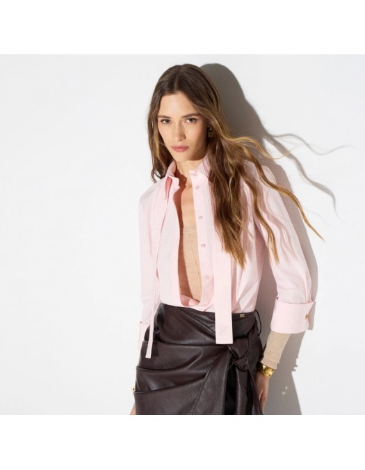 Camasa ELISABETTA FRANCHI, Cotton shirt with sashes - CA18366E2FL2