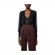 TOP ELISABETTA FRANCHI, Silk Georgette, Body Design, Black - CB00152E2110 TOP ELISABETTA FRANCHI, Silk Georgette, Body Design, Black - CB00152E2110