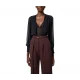 TOP ELISABETTA FRANCHI, Silk Georgette, Body Design, Black - CB00152E2110 TOP ELISABETTA FRANCHI, Silk Georgette, Body Design, Black - CB00152E2110
