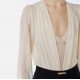 TOP ELISABETTA FRANCHI, Silk Georgette, Body Design, Beige - CB00152E2193 TOP ELISABETTA FRANCHI, Silk Georgette, Body Design, Beige - CB00152E2193
