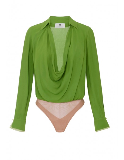 Body ELISABETTA FRANCHI, Bodysuit in viscose georgette fabric - CB00261E2EV3
