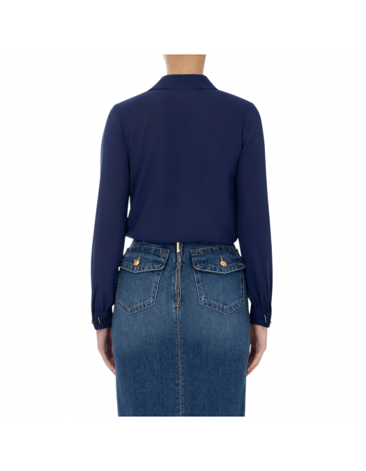 CAMASA ELISABETTA FRANCHI, Bodysuit Style, Navy Blue - CB00751E2DC8 CAMASA ELISABETTA FRANCHI, Bodysuit Style, Navy Blue - CB00751E2DC8