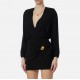 Body ELISABETTA FRANCHI, Bodysuit in viscose georgette fabric with necklace, Black - CB00762E2110
