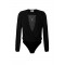 Body ELISABETTA FRANCHI, Bodysuit in viscose georgette fabric with necklace, Black